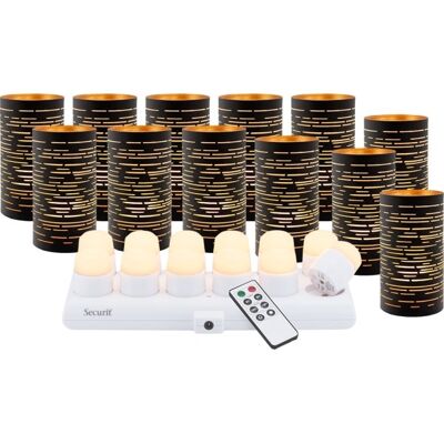 Securit® Corsica Metalstager M/hvid Led, 12 Stk Securit® Corsica Metalstager M/hvid Led, 12 Stk
