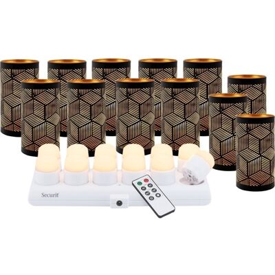 Securit® Santorini Metalstager M/hvid Led, 12 Stk Securit® Santorini Metalstager M/hvid Led, 12 Stk