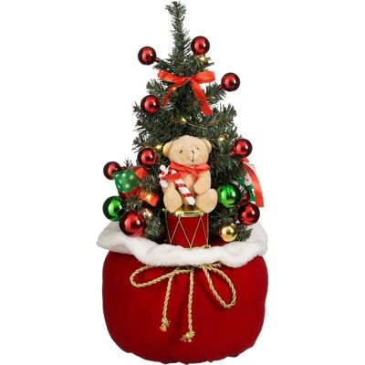 Mica Decorations Dekorationstræ Med Led Og Bjørn, Rød, H50 X Ø22 Cm Mica Decorations Dekorationstræ Med Led Og Bjørn, Rød, H50 X Ø22 Cm