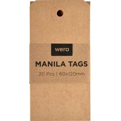Wera Manillamærker, 60x120 Mm, 20 Stk., Natur Wera Manillamærker, 60x120 Mm, 20 Stk., Natur