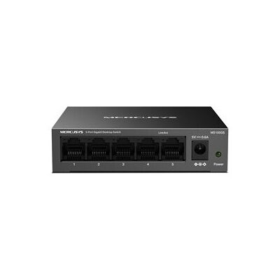Mercusys 5-Port Gigabit Desktop Switch, Sort Mercusys 5-Port Gigabit Desktop Switch, Sort