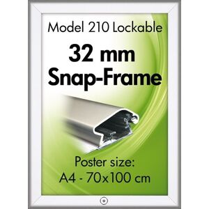 DSI Alu Plakatramme M/ Lås, Snap-Frame, A2, Sølv