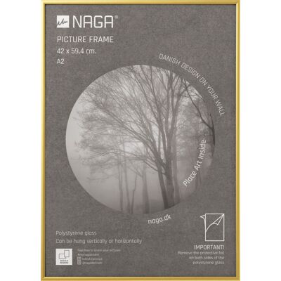 Naga Billedramme, 42 X 59.4 Cm, Mat Guld Naga Billedramme, 42 X 59.4 Cm, Mat Guld