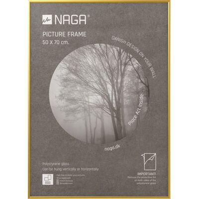 Naga Billedramme, 50 X 70 Cm, Mat Guld Naga Billedramme, 50 X 70 Cm, Mat Guld