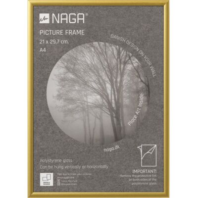 Naga Billedramme, 21 X 29.7 Cm, Mat Guld Naga Billedramme, 21 X 29.7 Cm, Mat Guld