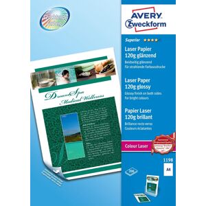 Avery Laser Fotopapir, Glossy, A4/120g/200ark