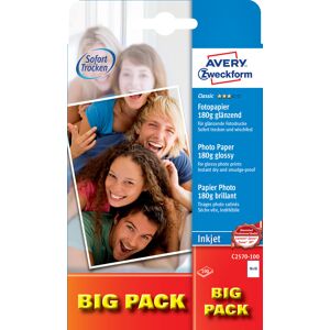 Avery Inkjet Fotopapir, Glossy, 10x15/180g/100ark