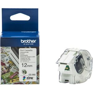 Brother Cz-Farvelabeltape, 12mm X 5m, Hvid