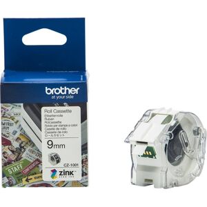 Brother Cz-Farvelabeltape, 9mm X 5m, Hvid