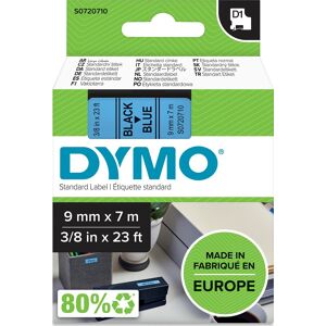 Dymo D1 Labeltape 9mm, Sort På Blå