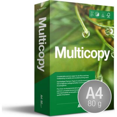 Multicopy A4 Kopipapir - Hvid, Klorfrit, 500 Ark Multicopy A4 Kopipapir - Hvid, Klorfrit, 500 Ark