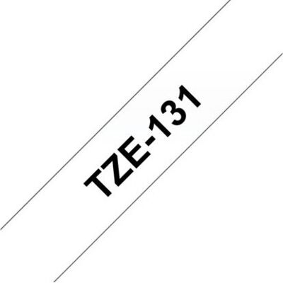 Brother Tze-131 Labeltape 12mm, Sort På Klar Brother Tze-131 Labeltape 12mm, Sort På Klar