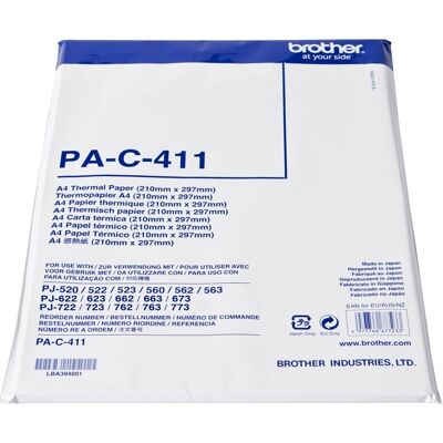 Brother Pa-C-411 A4 Termopapir, 100 Ark Brother Pa-C-411 A4 Termopapir, 100 Ark