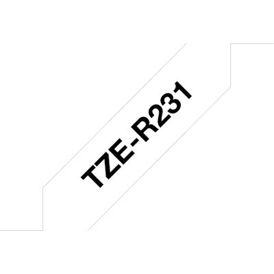 Brother Tze-R231 Sort Tekst På Hvidt Silkebånd Brother Tze-R231 Sort Tekst På Hvidt Silkebånd