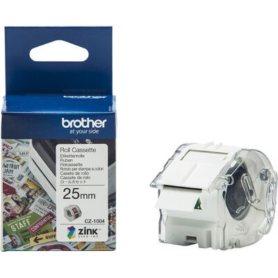 Brother Cz-Farvelabeltape, 25mm X 5m, Hvid Brother Cz-Farvelabeltape, 25mm X 5m, Hvid