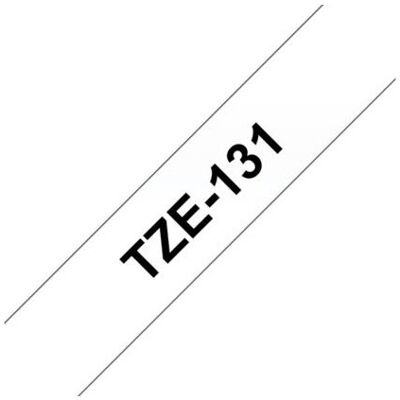Brother Tze-131 Labeltape 12mm, Sort På Klar Brother Tze-131 Labeltape 12mm, Sort På Klar