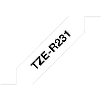 Brother Tze-R231 Sort Tekst På Hvidt Silkebånd Brother Tze-R231 Sort Tekst På Hvidt Silkebånd