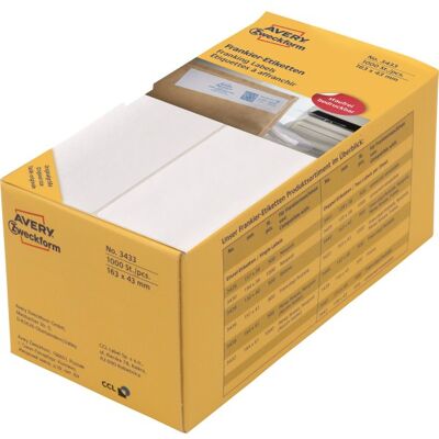 Avery 3433 Etiketter 163x43 Mm 1000 Stk. Avery 3433 Etiketter 163x43 Mm 1000 Stk.