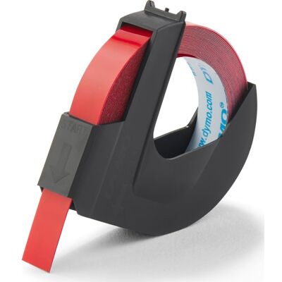 Dymo 3d Prægetape 9mm, Hvid På Rød Dymo 3d Prægetape 9mm, Hvid På Rød