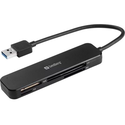 Sandberg Usb 3.0 Pocket Kort Læser, Sort Sandberg Usb 3.0 Pocket Kort Læser, Sort