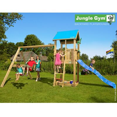 Jungle Gym Castle 2.1 Legetårn M/gynger & Rutsjeb. Jungle Gym Castle 2.1 Legetårn M/gynger & Rutsjeb.