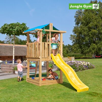 Jungle Gym Hut 2.1 Legetårn M/gul Rutsjebane Jungle Gym Hut 2.1 Legetårn M/gul Rutsjebane