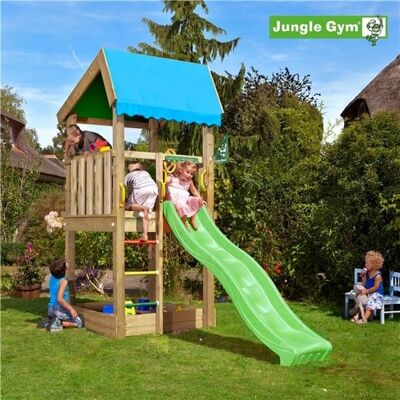 Jungle Gym Home 2.1 Legetårn M/grøn Rutsjebane Jungle Gym Home 2.1 Legetårn M/grøn Rutsjebane