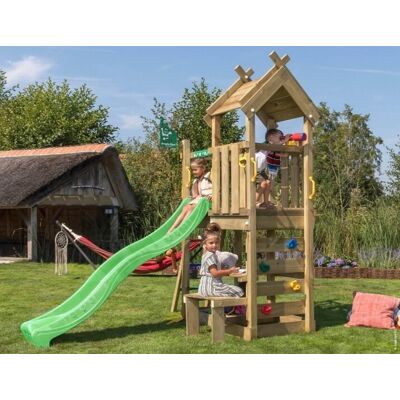 Jungle Gym Teepee Legetårn M/grøn Rutsjebane Jungle Gym Teepee Legetårn M/grøn Rutsjebane
