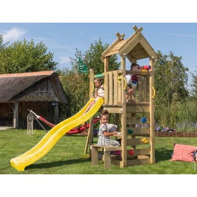 Jungle Gym Teepee Legetårn M/gul Rutsjebane Jungle Gym Teepee Legetårn M/gul Rutsjebane