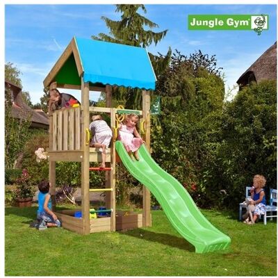 Jungle Gym Home 2.1 Legetårn M/grøn Rutsjebane Jungle Gym Home 2.1 Legetårn M/grøn Rutsjebane