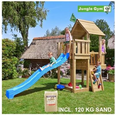 Jungle Gym - Cubby - Blå rutsjebane - 120 kg sand - Legetårn Jungle Gym - Cubby - Blå rutsjebane - 120 kg sand - Legetårn