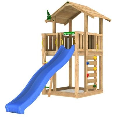 Jungle Gym Chalet 2.1 Legetårn M/grøn Rutsjebane Jungle Gym Chalet 2.1 Legetårn M/grøn Rutsjebane