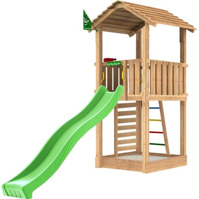 Jungle Gym Cottage 2.1 Legetårn M/sand & Rutsjeb. Jungle Gym Cottage 2.1 Legetårn M/sand & Rutsjeb.