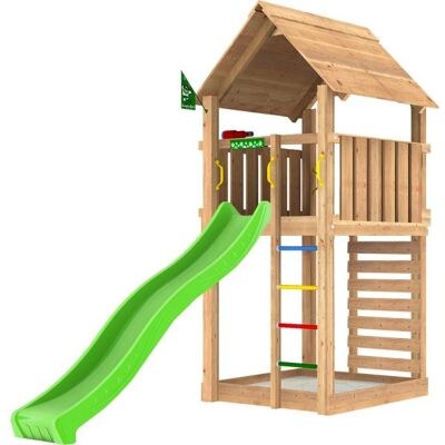 Jungle Gym Cabin 2.1 Legetårn M/sand & Rutsjebane Jungle Gym Cabin 2.1 Legetårn M/sand & Rutsjebane