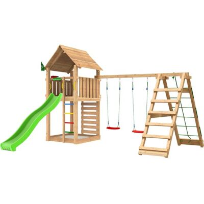 Jungle Gym Cabin 2.1 Legetårn M/climb & Rutsjebane Jungle Gym Cabin 2.1 Legetårn M/climb & Rutsjebane