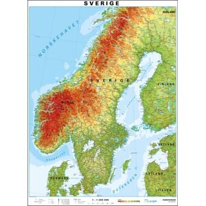 No-Name Kort Over Sverige – 96,5 X 130 Cm