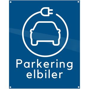 Peleman Skilt   Parkering Elbiler   20x25 Cm