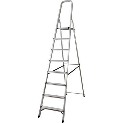 Lomax Trappestige 8 Trin, Aluminium, Højde 172 Cm Lomax Trappestige 8 Trin, Aluminium, Højde 172 Cm