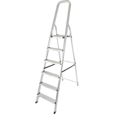 Lomax Trappestige 6 Trin, Aluminium, Højde 128 Cm Lomax Trappestige 6 Trin, Aluminium, Højde 128 Cm