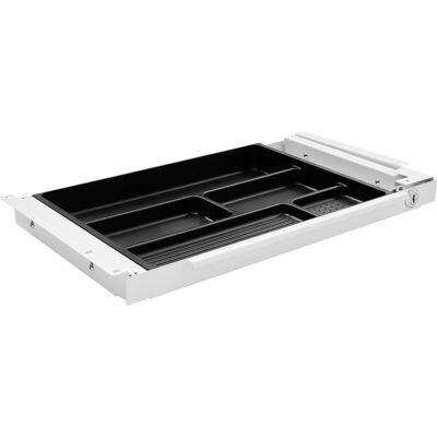 Lomax Slim Tray Small Udtræksskuffe M/lås, Hvid Lomax Slim Tray Small Udtræksskuffe M/lås, Hvid
