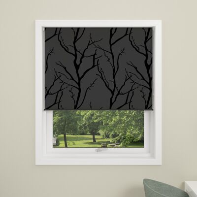 Debel Træprint Rullegardin, Mørkl, 100x175cm, Grå Debel Træprint Rullegardin, Mørkl, 100x175cm, Grå