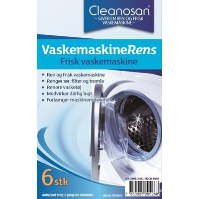 Cleanosan Rengøringstabs Vaskemaskine 6 Tabs Cleanosan Rengøringstabs Vaskemaskine 6 Tabs