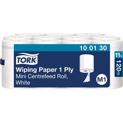 Tork M1 Standard Aftørringpapir 1-Lag, Hvid, 11 Rl Tork M1 Standard Aftørringpapir 1-Lag, Hvid, 11 Rl