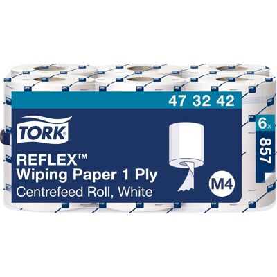 Tork M4 Reflex Aftørringspapir, 1-Lag, Hvid, 6 Rl Tork M4 Reflex Aftørringspapir, 1-Lag, Hvid, 6 Rl