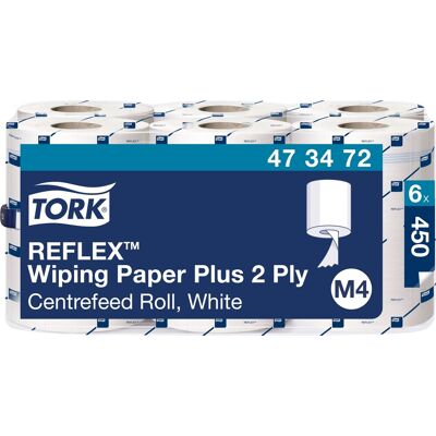 Tork M4 Reflex Aftørringspapir, 2-Lag, Hvid, 6 Rl Tork M4 Reflex Aftørringspapir, 2-Lag, Hvid, 6 Rl