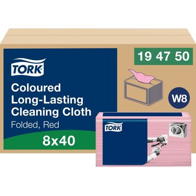 Tork W8 Allround Klud, Rød, 1-Lag, 40 Klude Tork W8 Allround Klud, Rød, 1-Lag, 40 Klude