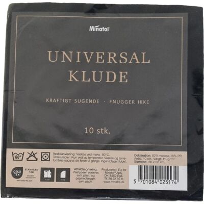 No-Name Universalklud 38 X 38, Sort, 10 Klude No-Name Universalklud 38 X 38, Sort, 10 Klude
