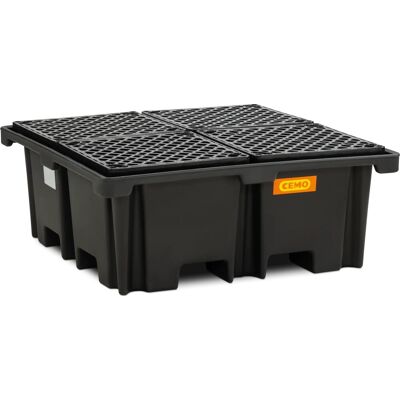 CEMO Opsamlingskar Med Pe Rist, Pe, 400l, Til 4 Tønder CEMO Opsamlingskar Med Pe Rist, Pe, 400l, Til 4 Tønder