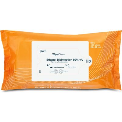 Plum Wipeclean 80% Wipes Mini 100 Stk Plum Wipeclean 80% Wipes Mini 100 Stk