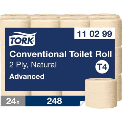 Tork T4 Natur Toiletpapir - Genbrugt, 2-lags, 34,72 m rulle Tork T4 Natur Toiletpapir - Genbrugt, 2-lags, 34,72 m rulle